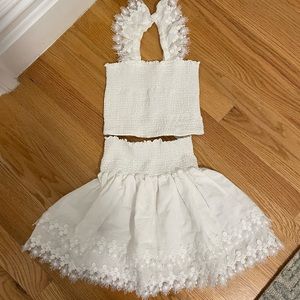 New with tags! Little Peixoto smoked skirt set in white. Little girls size 6/8